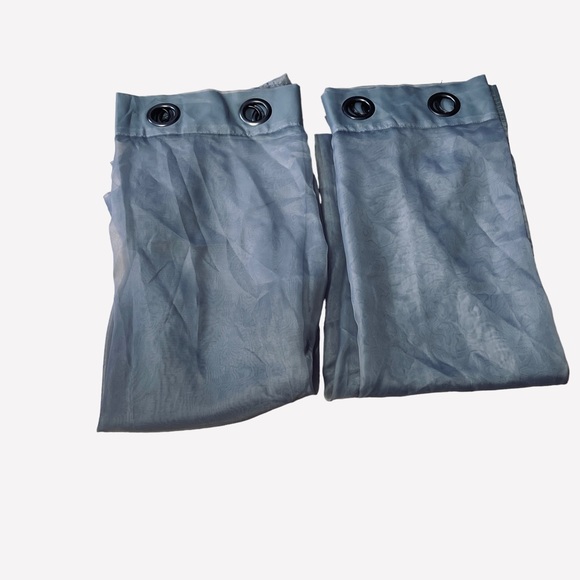 Set of 2 Sheer Gray Silver curtains - Picture 2 of 7